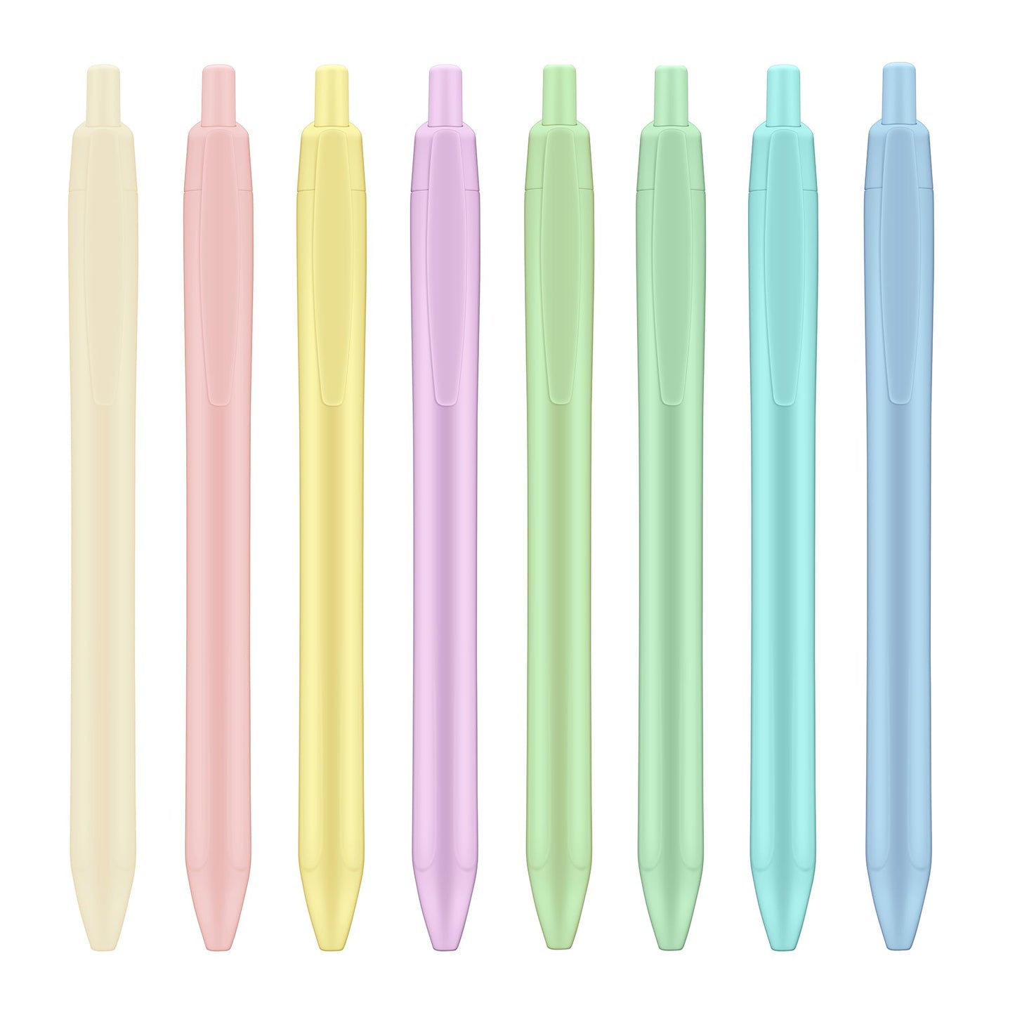 Colourcolor Pastel Retractable Ballpoint Gel Pens, Fine Point 0.5mm Quick Drying Black Ink, Smearing and Smudge Proof, Smooth Writing Pens for Office Signing, Students Writing, Daily Use - 8pcs