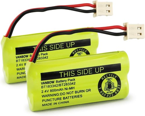 BT183342 | 2.4V 800mAh Ni-MH Battery Pack for AT&T VTech Cordless Phones - Pack of 2