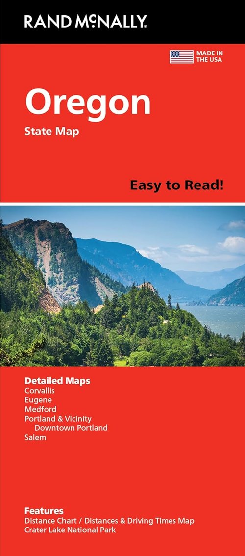 Rand McNally Oregon State Map - Easy to Read Travel Guide for Exploring Oregon