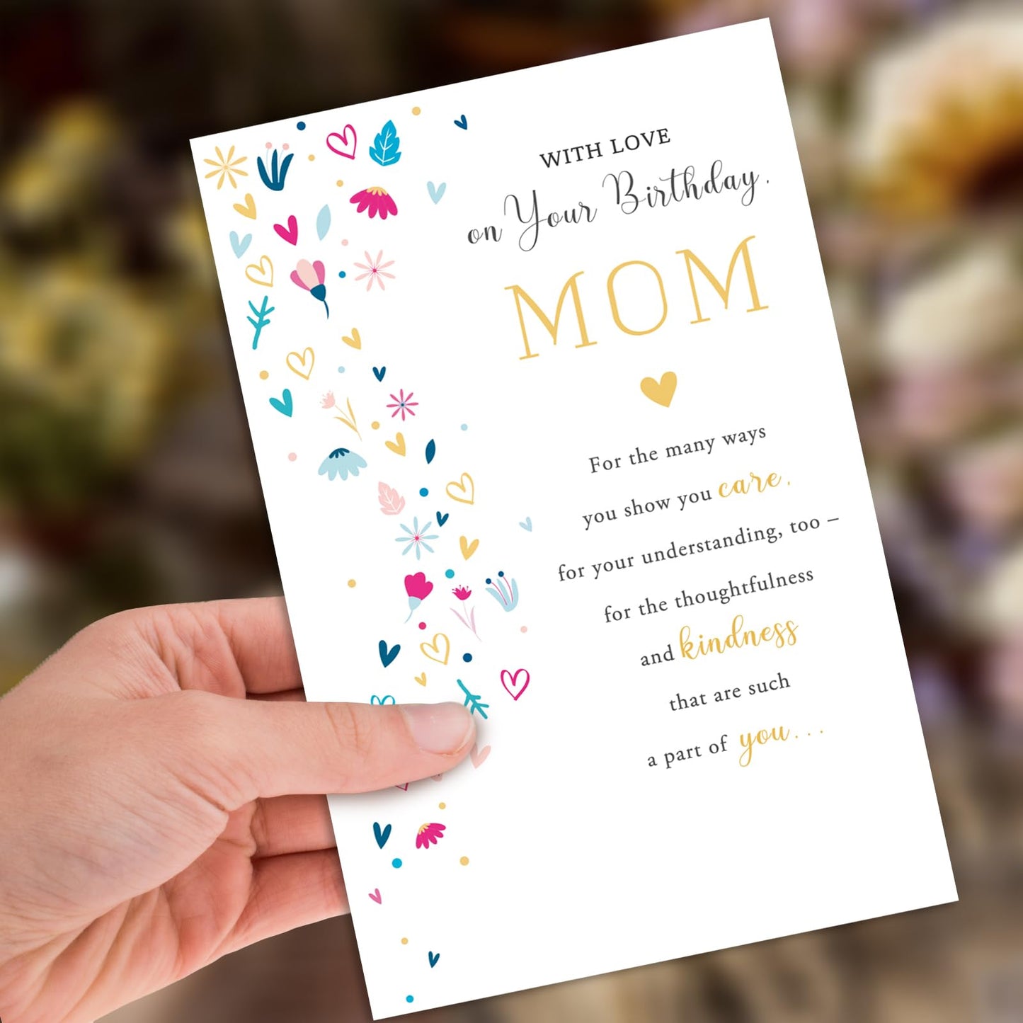 HEJOYN Mom Birthday Card, Birthday Card Gift for Mom from Son Daughter Kid, Mother Bday Cards from Kids
