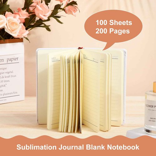 Jetec Sublimation Journal Blank Notebooks Faux Leather Journal Notebooks Small Notebook Notepad A6 Cute Hardcover Blank Notebook for Back to School Office Supplies 200 Pages diy(24 Packs)