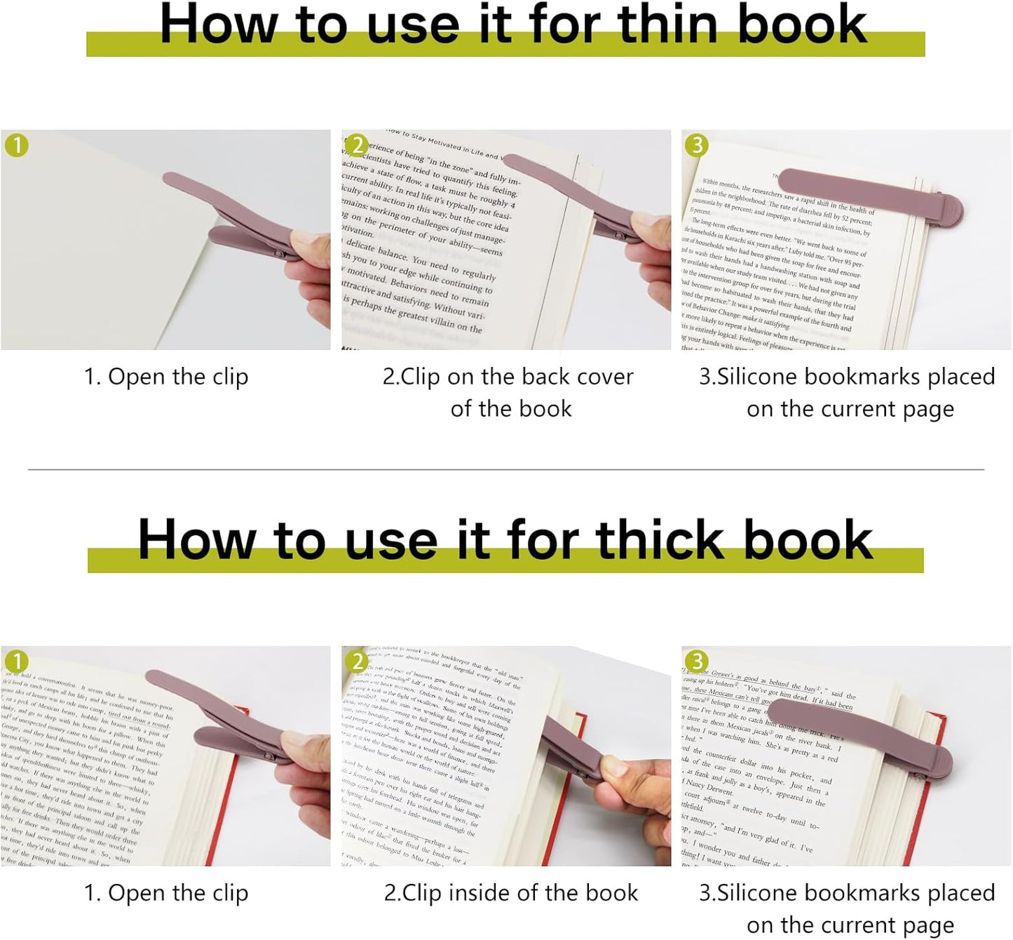 SMUK Funny Bookmarks - 4pcs Silicone Automatic Book Page Holders for Book Lovers | Creative Reading Accessories