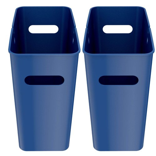 iTouchless SlimGiant 4.2 Gallon Plastic Trash Can, 2-Pack, Blue