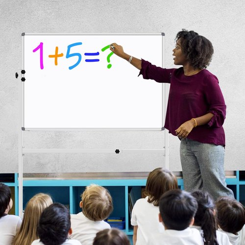 CALENBO Dry Erase Board with Stand 36 X 24, Whiteboard with Stand Height Adjustable Rolling Whiteboard Mobile Magnetic White Board on Wheels Stand Up White Board