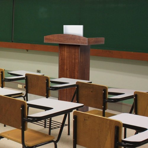 BEQUZON Podium Stand for Lectern Presentation Church Classroom, Pulpit with Wooden Heavy Base, Oak Podium for Lecture, Wedding Speech
