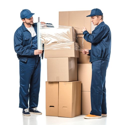 uBoxes Large Cast Stretch Wrap 20" x 1000' 80G Roll with Handle 4 Pack