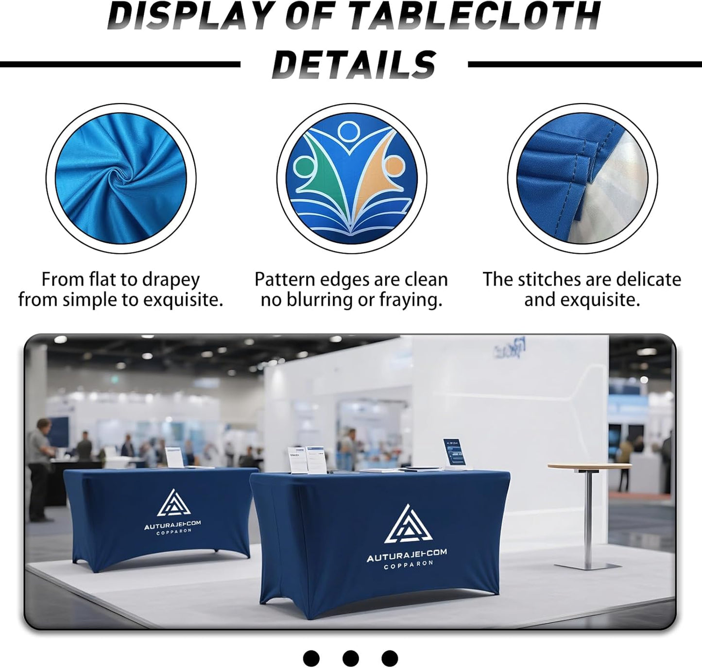 Skiennix Custom Stretch Spandex Table Cloth - Personalized Logo Design for Events | 4FT, 5FT, 6FT, 8FT