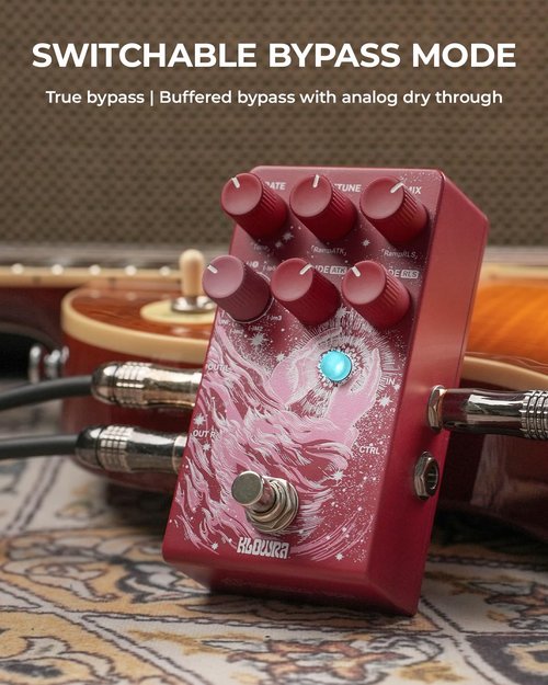 Klowra Vein Pitch-Shifter Guitar Effects Pedal with 17 Pitch Drop Modes,Microtonal Precision,Analog Dry Through,True Stereo,CTRL Input