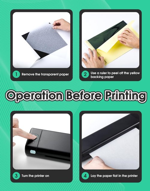 Phomemo Tattoo Stencil Printer - M08F Wireless Thermal Printer with 10 Transfer Papers | Black & Green