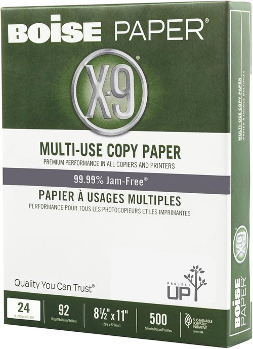 Boise® X-9® Multi-Use Printer & Copy Paper - 1 Ream, White, 500 Sheets, 24 Lb, 92 Brightness