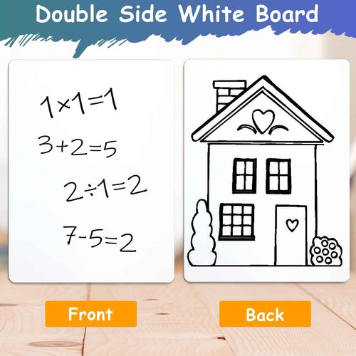 ShyLizard 36Pack White Board Dry Erase Boards with 36Erasers, Double Sided Small White Board for Classroom Students, 9"x12" Personal Mini Boards Bulk, Classroom Teachers Office Supplies