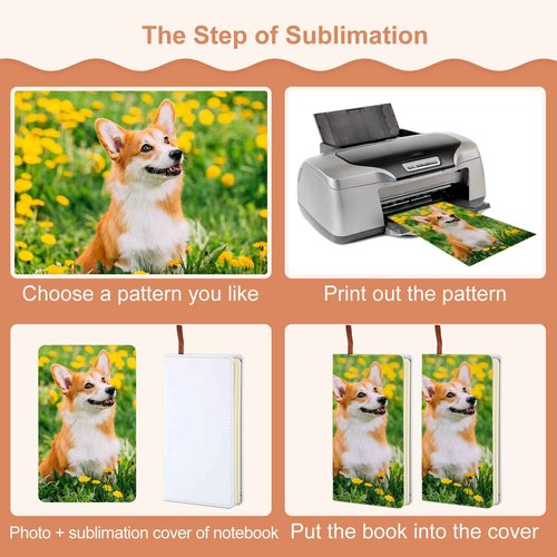 Jetec Sublimation Journal Blank Notebooks Faux Leather Journal Notebooks Small Notebook Notepad A6 Cute Hardcover Blank Notebook for Back to School Office Supplies 200 Pages diy(12 Packs)