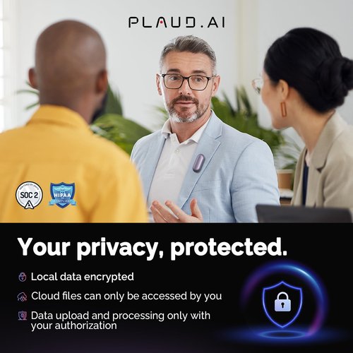 AI Voice Recorder, PLAUD NotePin Voice Recorder, App Control, AI Notetaker, AI Transcribe & Summarize, Support 112 Languages, 64GB Memory, Audio Recorder for Lectures, Meetings, Sunset Purple