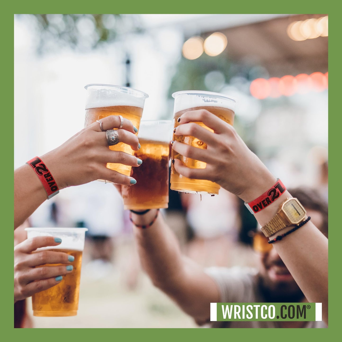 500 WristCo Over 21 Neon Red Tyvek Wristbands for Events - ¾” x 10” - Waterproof Recyclable Comfortable Tear Resistant Paper Bracelets Wrist Bands for Concerts Festivals Admission Party