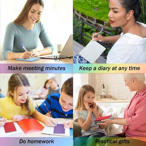 100 Pack Mini Notebooks Colorful Journals Notebooks Small Pocket Notebook Set Mini Journal Memo Notepads Lined Notebook for Kids Office Supplies School Supplies, 3.5 x 5.5 Inch, 24 Sheets/ 48 Pages