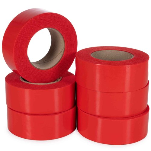 IDL Packaging 2" x 60 Yards Red Stucco Tape, 6 Rolls, Heavy-Duty - 60 Days Long-Lasting Bond - Removes with No Trace - UV Resistant, Waterproof - Great for Masking Jobs, Stucco, or Plastering