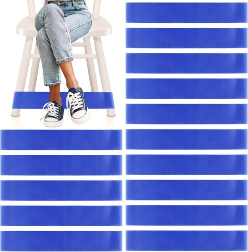 PLULON Chair Bands for Kids - 15 Pack Fidget Foot Bands for Flexible Classroom Seating | Blue