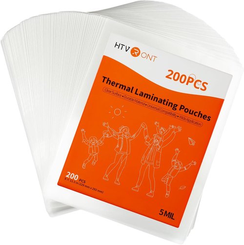 HTVRONT Thermal Laminating Pouches - 200 Pack Laminating Sheets (5 Mil, 9"x11.5") | Wrinkle & Bubble-Free Protection for Photos & Documents