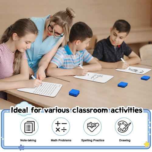 25 Pcs Small White Board 5 x 7 Inch Mini Dry Erase Board Small White Boards with Markers Erasers Double Sided Dry Erase Whiteboards for Students Classroom Meeting Voting Games Party(25)