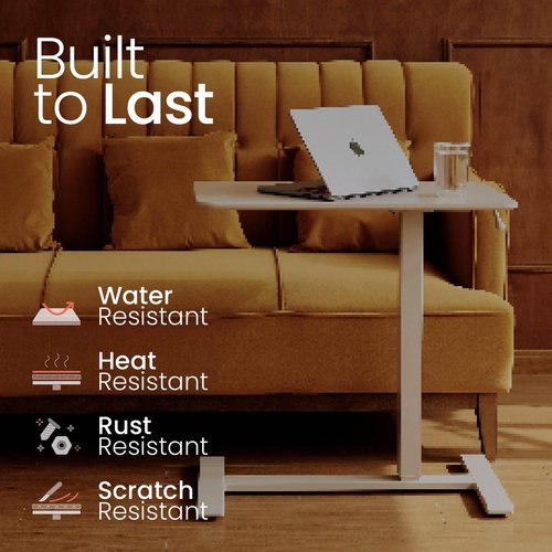 TopJob ANYDESK NEST Mobile Standing Desk, Portable with Hidden Wheels Non Folding, Small Sit Stand Desk, Computer Workstations, Home Use, Couch Side Table, Bedside Table, Kitchen Prep Table, Cordless