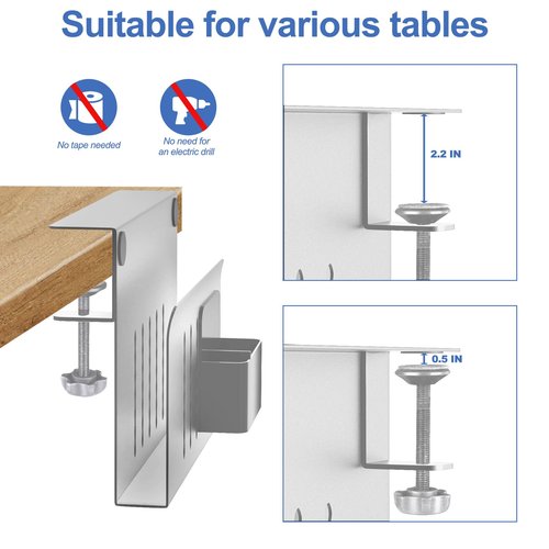 WSYFC Desktop storage rack for laptop stand-up desktop drawer without drilling Accessories for office supplies and studio essentials (White)