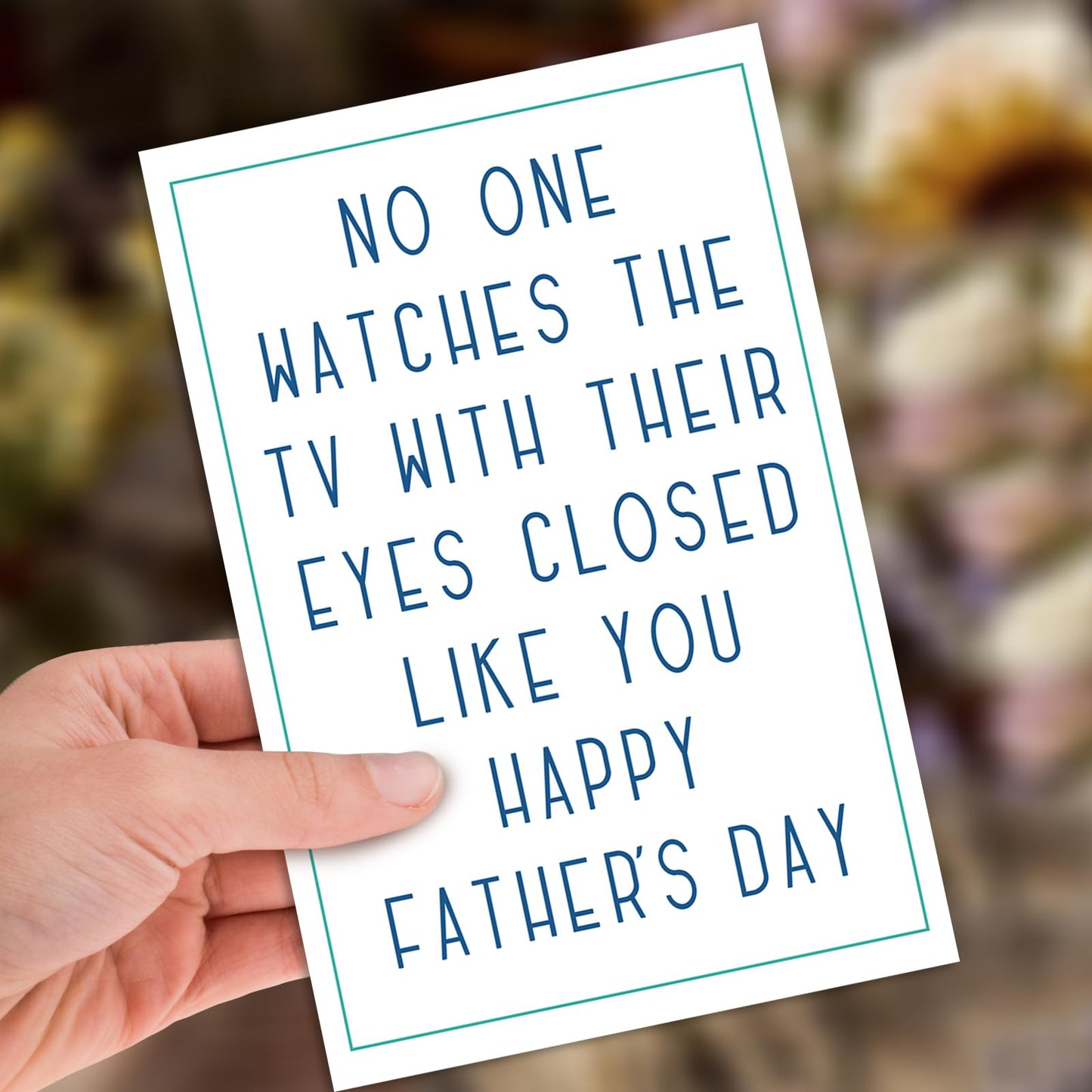 HEJOYN Fathers Day Card Gifts from Daughter Son Wife，Father's Day Card for Dad Grandpa Stepdad Husband，Cute Watches TV with Eyes Closed Cards, TV Joke Father's Day Cards