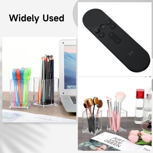 10 Pack Clear Acrylic Pen Holder Makeup Brush Holder Desktop Pencil Organizer Acrylic Pencil Cup Stationery Office Organizer Accessory for Office School Makeup Desk