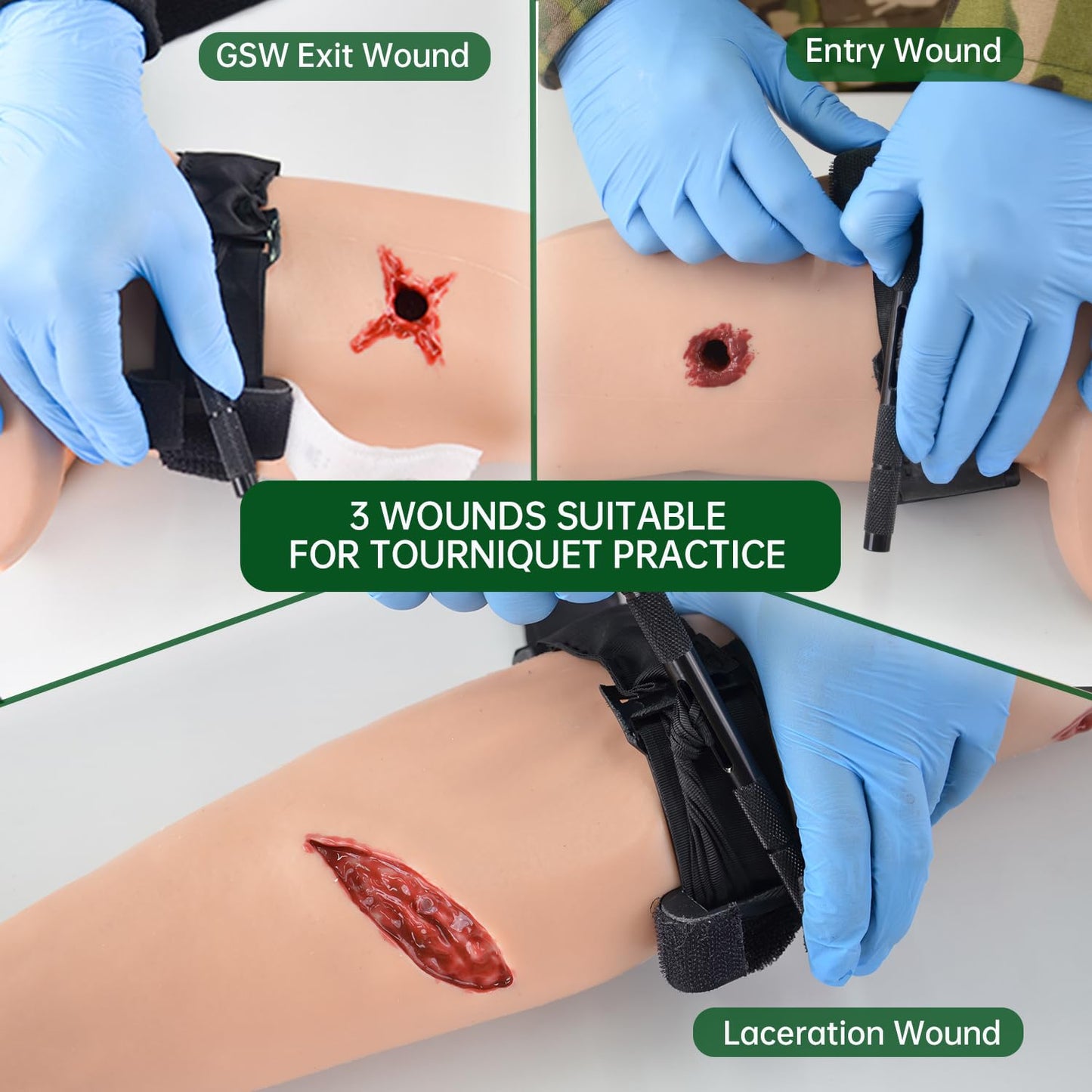 Arm Wound Packing Trainer,Hemorrhage Control Simulator with Electric Pump & Manual for Tourniquet Training, Stop The Bleed Practice Kit