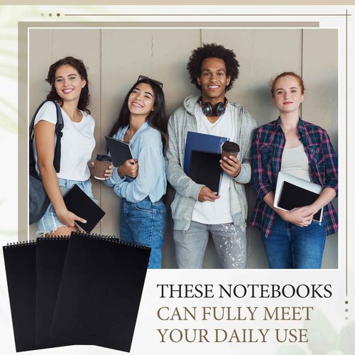 MotiMind 10 Packs 8.5" x 11" Top Spiral Notebook with 3 Hole Punched Legal Pads College Ruled Notepad 50 Sheets Hard Cardboard Paper Wirebound Notepad for Office School Business (White)