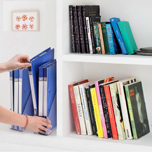 WRINGKIT 6 Pack Clear Magazine Holder, File Magazine Rack with Handle, Vertical Folder Document Storage, Magazine File Organizer for Desk, Office, Home, School