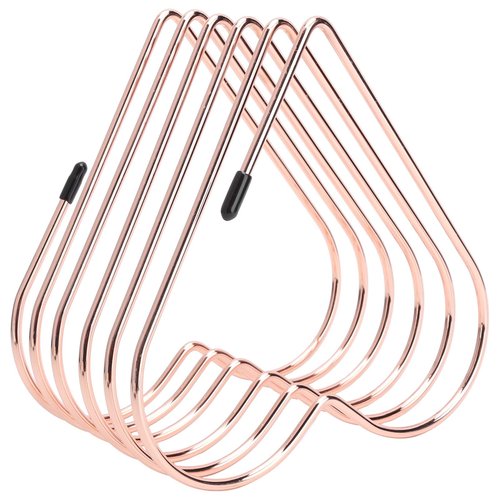 Ejoyous File Folder Stand, Metal Book Holder Desktop Magazine Storage Rack Organizer 5 Slot Heart Shaped File Sorter for Home Office Decoration (Rose Gold)