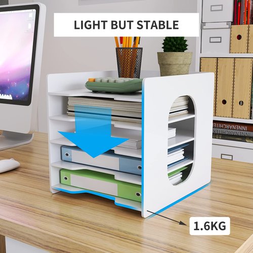 Natwind Office Desk Organizer - 5-Tier Document Storage Rack for Home Office & School