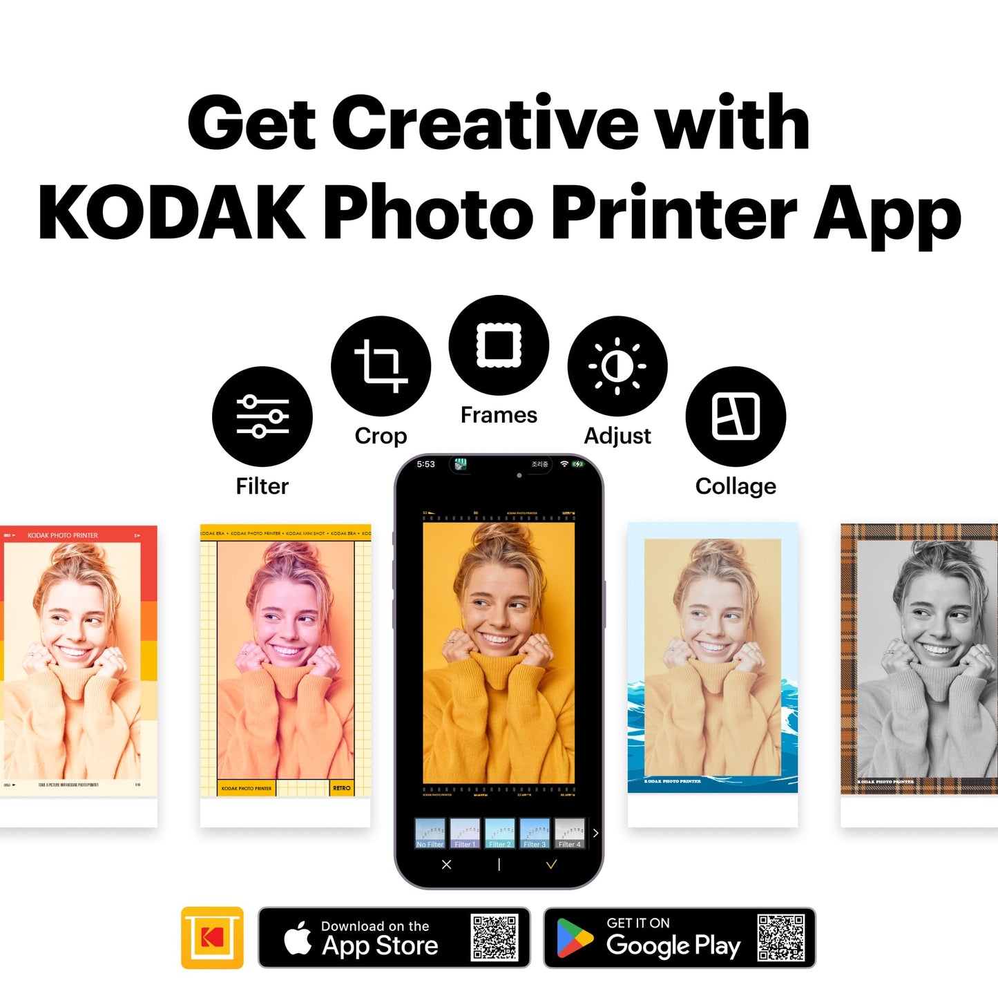 KODAK Mini 2 Retro 2x3 Portable Photo Printer, 38 Sheets, Bluetooth Smartphone Printer for iPhone & Android, Instant Color Prints, 4PASS Dye Sublimation, White
