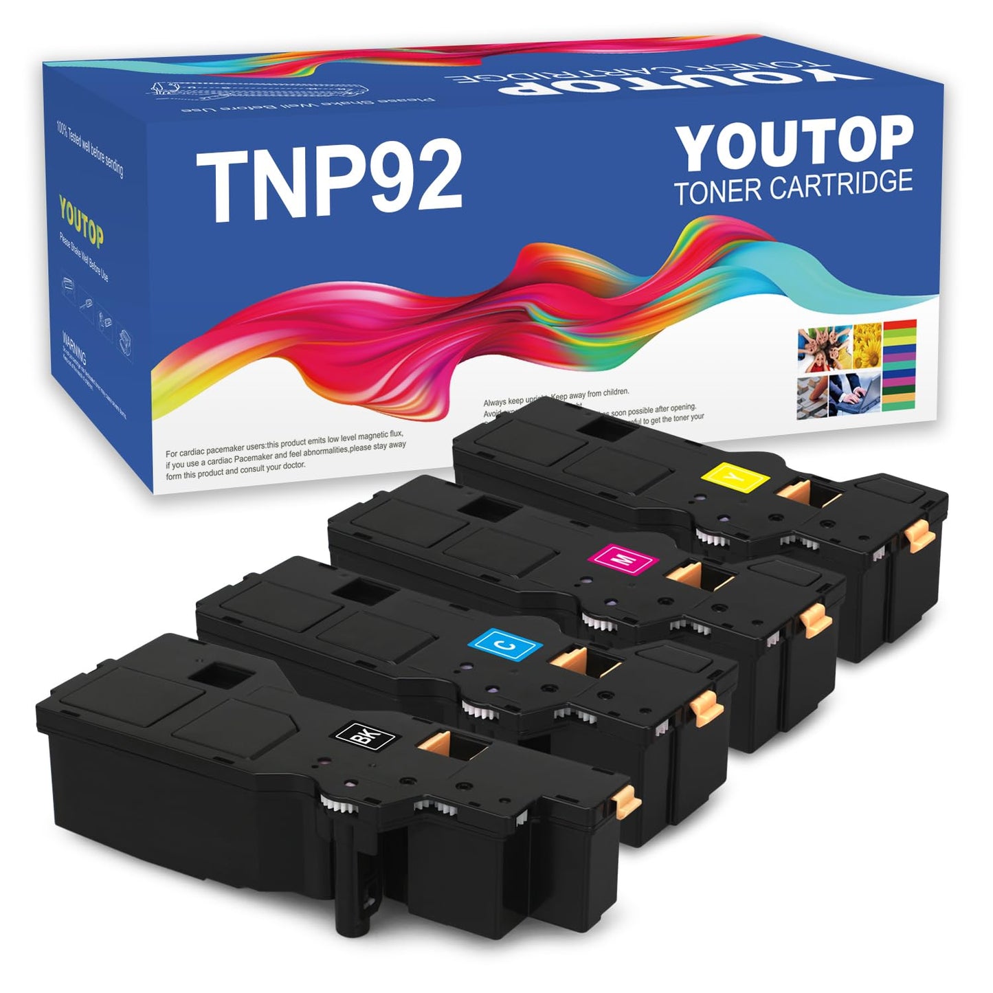 YOUTOP 4PK TNP-92 TNP92 Toner Cartridge Replacement for Konica Minolta Bizhub C3120i Printer