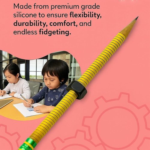 ADHD Fidget Pencil, Threaded Pencil Sleeve with Nuts'n Bolts for Kids and Adults, Sensory-Friendly Spiral Fidget Pencil for Focus and Anxiety Relief, Twist and Write Pencils for Quiet Fidgeting(3pcs)