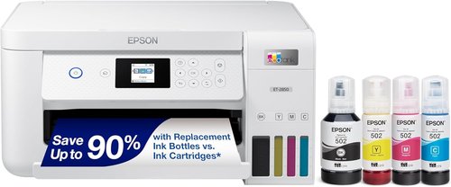 Epson EcoTank ET-2850 Wireless All-in-One Printer - Cartridge-Free, Scan & Copy, Auto 2-Sided - White