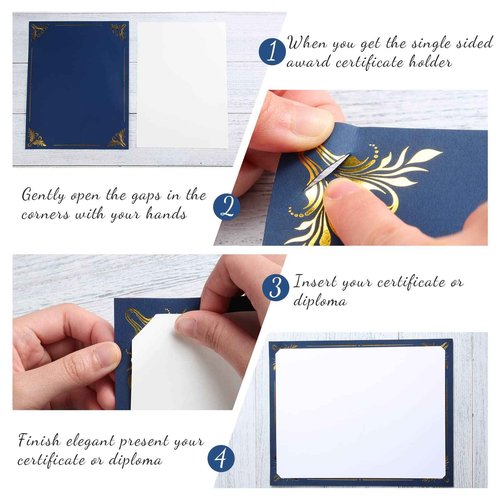 Fainne 100 Pcs Certificate Holder Foil Border Bulk 8.5 x 11 Inch Single Sided Award Diploma Cover for Letter Size Cardstock Document Paper Graduation School Marriage Supplies