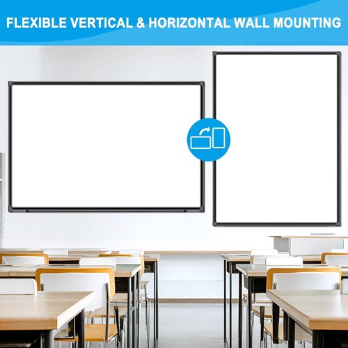 H-Qprobd Magnetic Dry Erase Board - 72"x48" Large Whiteboard with Black Aluminum Frame for Home, Office & Classroom