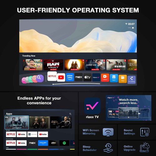 [NetfIix Officially & Ultra-Thin] Smart Mini Projector with WiFi 6 and Bluetooth, VOPLLS Auto Focus & Keystone 1080P Full HD Portable Projector for Bedroom/Outdoor/Phone/iOS/Android