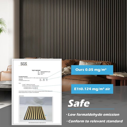Art3d Acoustic Wood Panels - 2-Pack 108" x 12" Soundproof Slat Panels for Wall & Ceiling | 3D Fluted Design - Walnut