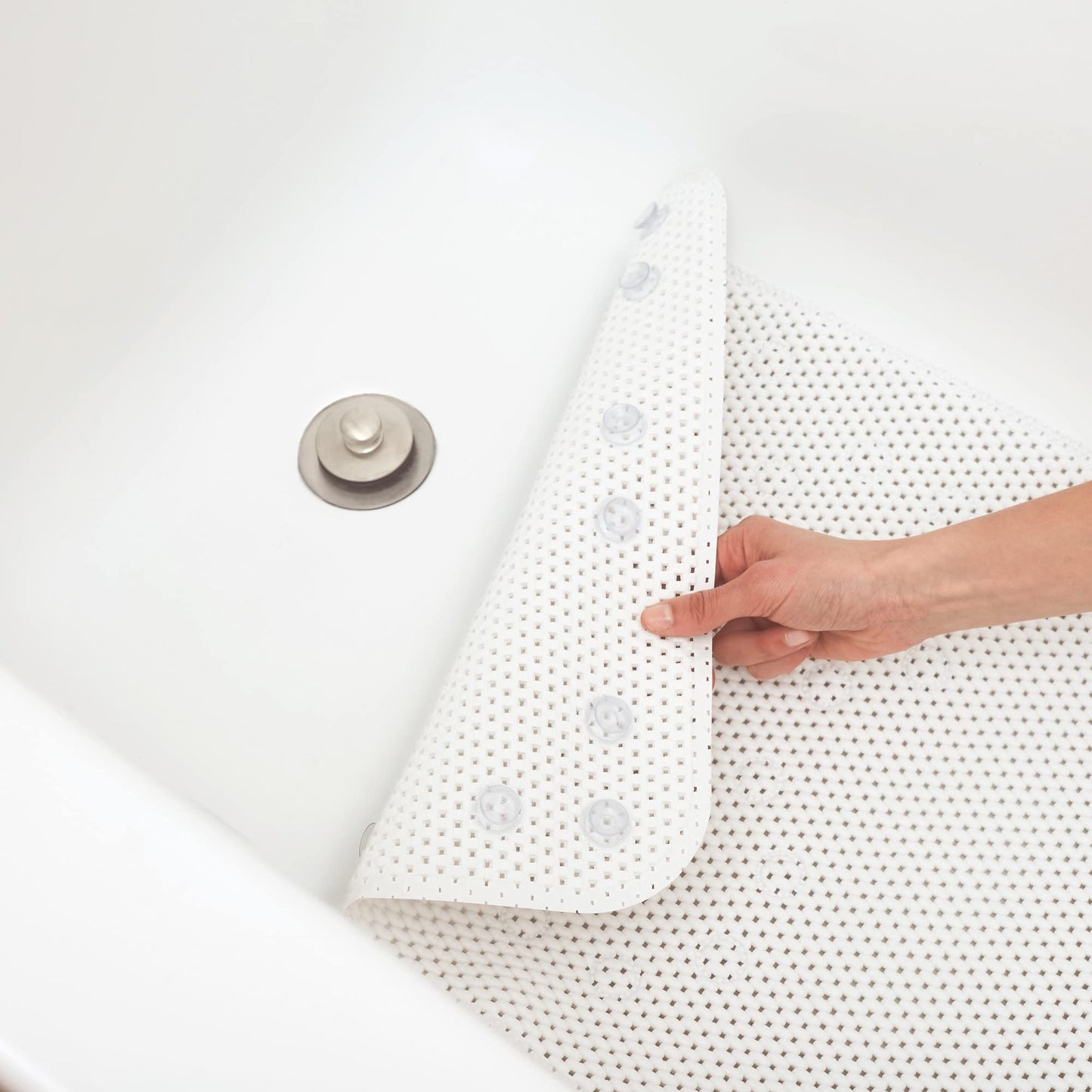 Duck Brand Softex Bath Mat for Tubs, Machine Washable, 17 x 36 Inches, Blue, Skid Resistant (393478)