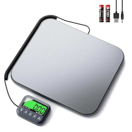 UNIWEIGH Digital Postal Scale - High Accuracy 440lb Shipping Scale with Hold/Tare/Count Features - Grey