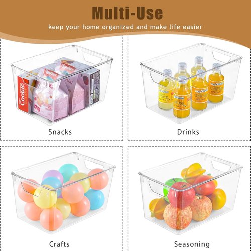 Clear Storage Bins by [Brand Name] - 6 Pack 7 Quart Stackable Containers with Lids | Ideal for Office & Home Organization