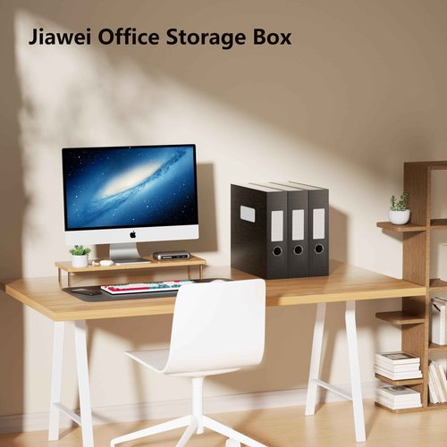JiaWei Black Storage File Boxes,Document File Folder,A4 Archives Cases with Lid,9.4×3×12.5 Inches Filing Box for Office and School（3 Pack）