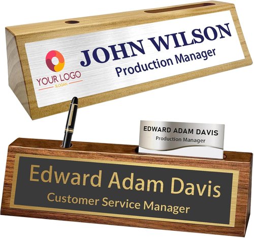 Custom Wooden Desk Name Plaque - Personalized Office Accessories for Coworkers, Managers & Teachers
