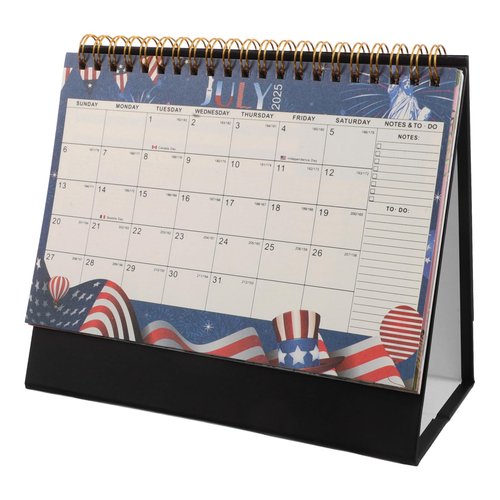 NUOBESTY Desk Calendar, 2025-2026 18 Months English Standing Flip Desktop Calendar Small Desk Calendars with Holiday for Office Home (July 2025-December 2026)