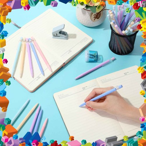 Fuyoooo 200 Pcs 0.7mm Mechanical Pencils with Eraser Bulk, Colorful Mechanical Pencil 0.7mm for Office Classroom Back to School Supplies School Student Writing Drawing Sketching(Multicolor)