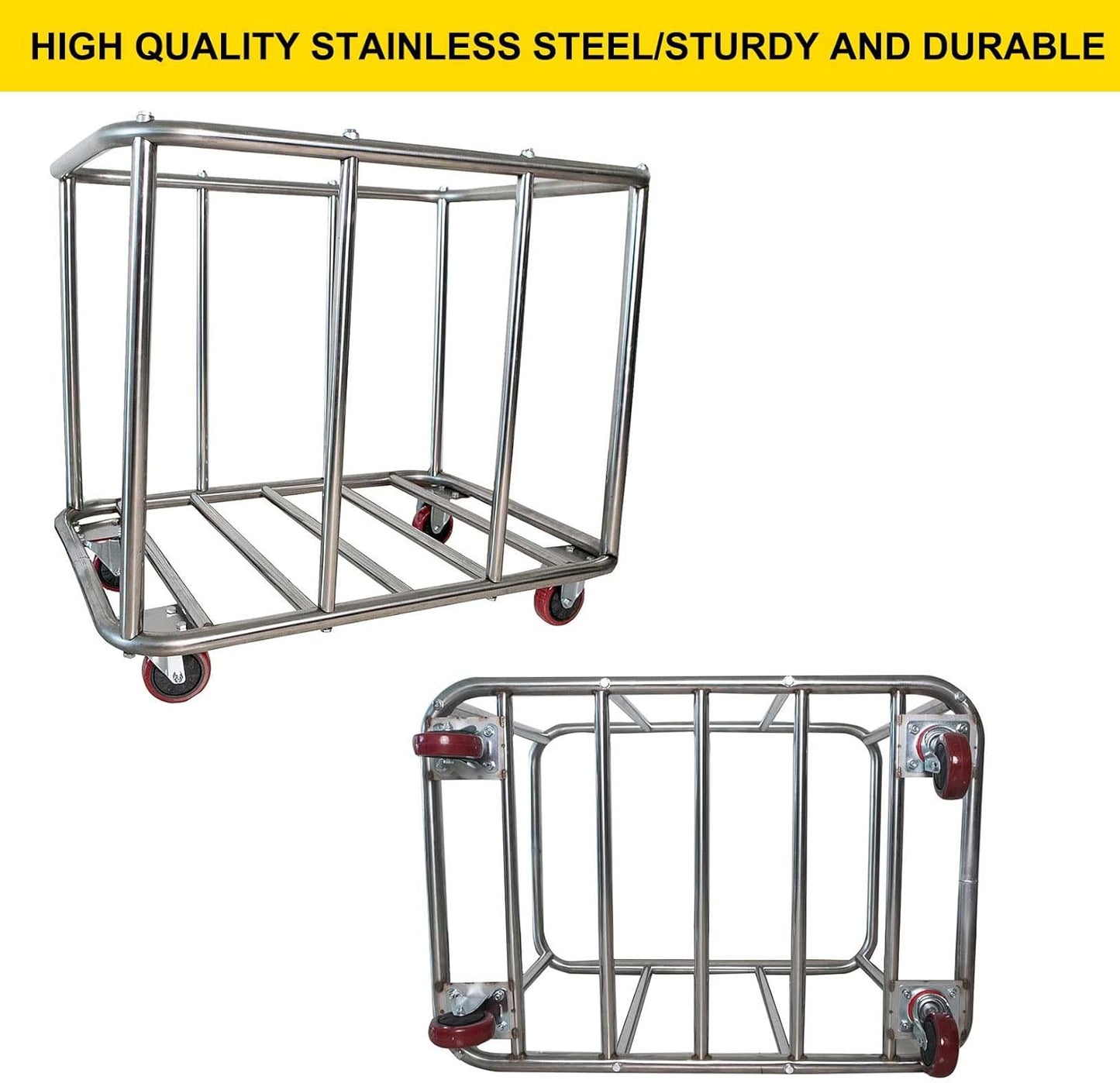 **11.35 Bushel Industrial Rolling Laundry Cart - Heavy Duty Laundry Basket with Wheels | 35.4''L x 25.6''W x 31.5''H**