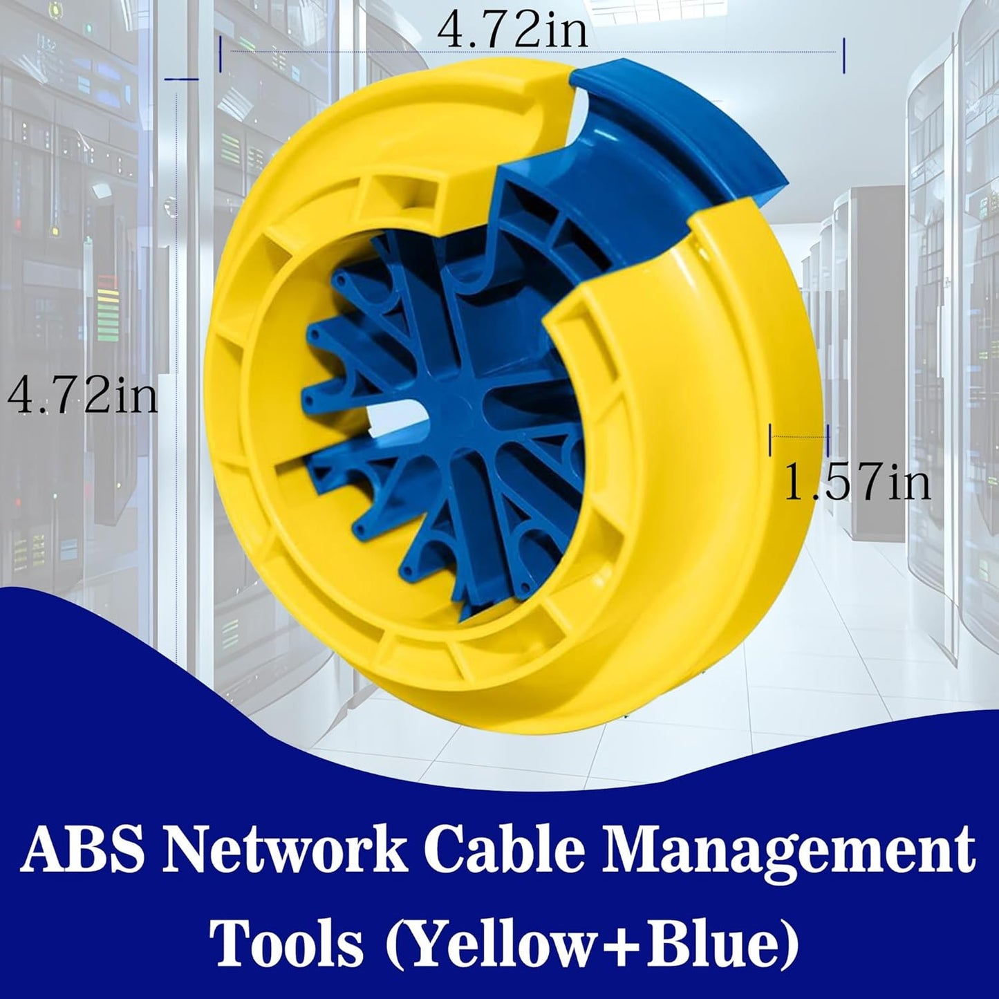 Skiennix Wire Comb - Ethernet Cable Management Organizer Tool | Cat5 & Cat6 Straightener (2 Pack, Yellow & Blue)