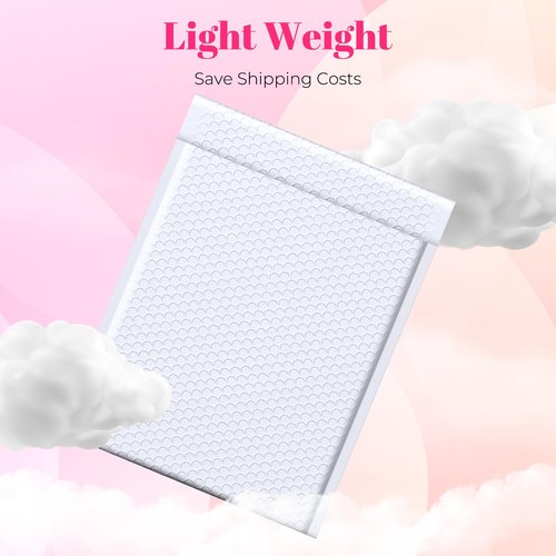 Metronic Bubble Mailer 10x13" White 40 Pack, Poly Padded Envelopes Waterproof Shipping Bags for Clothing, Self Seal Cushioning Mailers for Shipping Books, Jewelry, Makeup Supplies